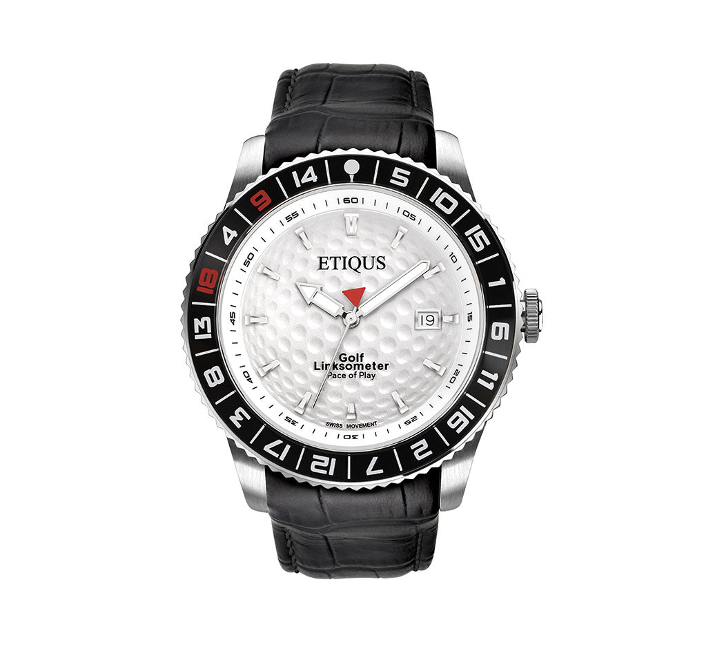 ETIQUS SPORT PRO with Summer White Dial and Black Leather Strap