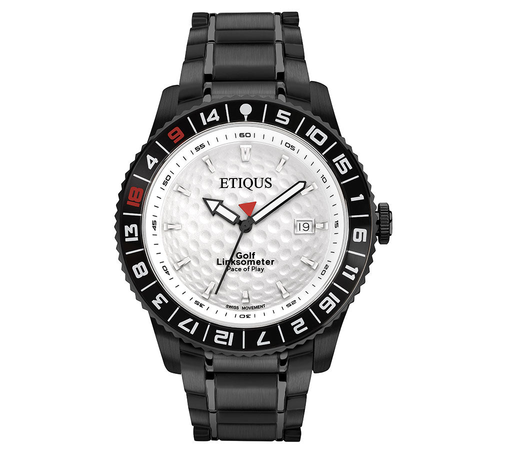 ETIQUS SPORT PRO IONIC with Summer White Dial and Black Ionic Plated Steel Bracelet