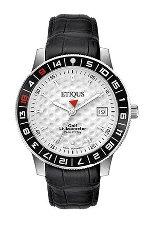 ETIQUS SPORT TOUR with Summer White Dial and Black Leather Strap