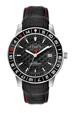 ETIQUS SPORT TOUR with Night Black Dial and Black Leather Strap