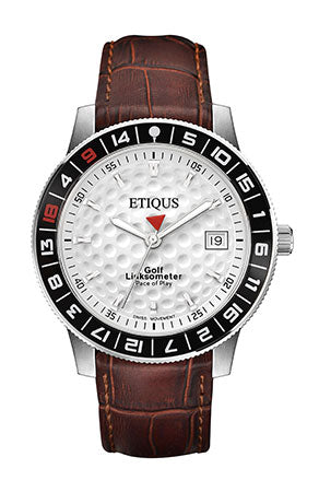 ETIQUS SPORT TOUR with Summer White Dial and Brown Leather Strap