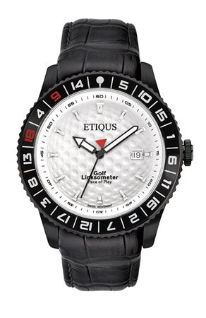 ETIQUS SPORT PRO IONIC with Summer White Dial and Black Leather Strap