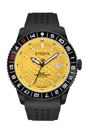 ETIQUS SPORT PRO IONIC with Winter Yellow Dial and Black Silicone Strap