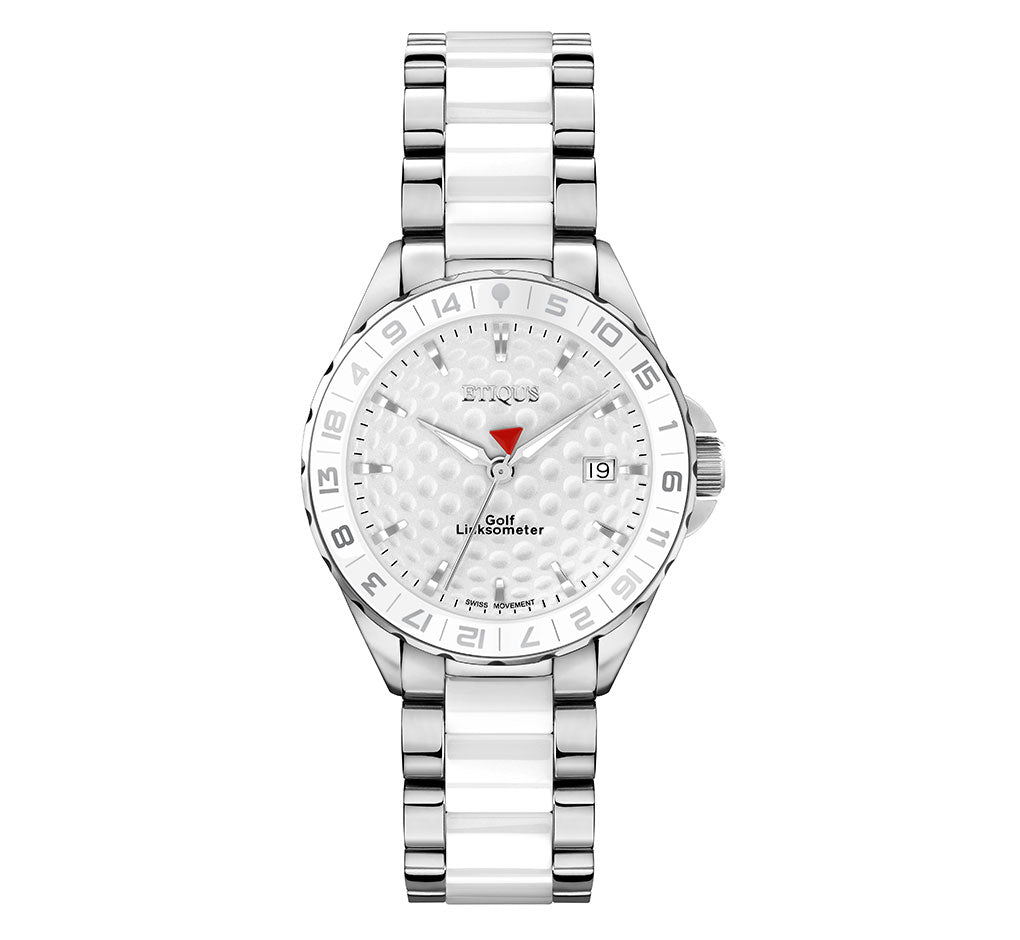 ETIQUS SPORT LADY Stainless Steel with White Ceramic Inserts
