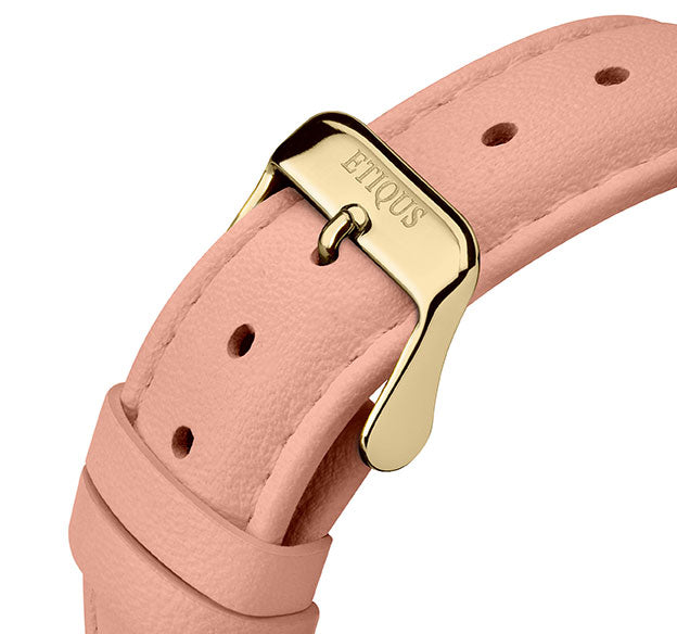 Etiqus Sport Lady Pink Leather Strap With Gold Plated Steel Buckle