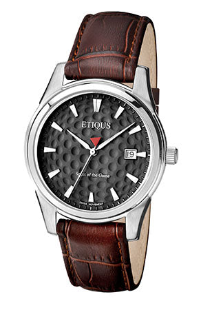 ETIQUS CLASSIC TOUR with Auld Grey Dial and Brown Leather Strap