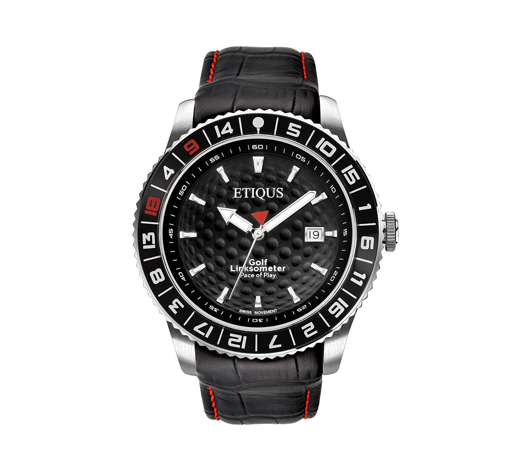 ETIQUS SPORT PRO with Night Black Dial and Black Leather Strap