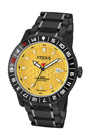 ETIQUS SPORT PRO IONIC with Winter Yellow Dial and Black Ionic Plated Steel Bracelet
