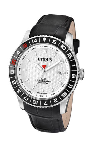 ETIQUS SPORT PRO with Summer White Dial and Black Leather Strap