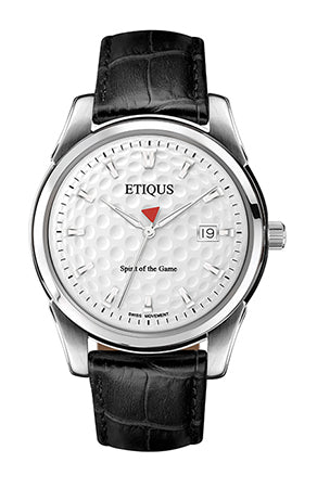 ETIQUS CLASSIC TOUR with Summer White Dial and Black Leather Strap