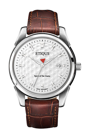 ETIQUS CLASSIC TOUR with Summer White Dial and Brown Leather Strap