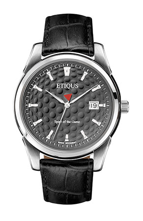 ETIQUS CLASSIC TOUR with Auld Grey Dial and Black Leather Strap