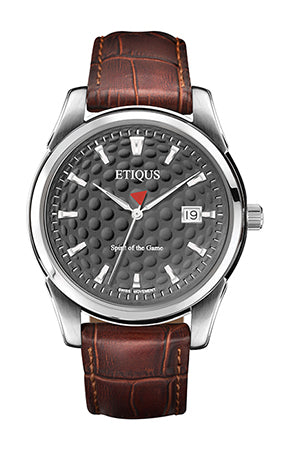 ETIQUS CLASSIC TOUR with Auld Grey Dial and Brown Leather Strap