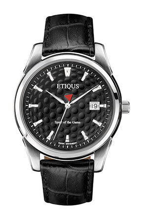 ETIQUS CLASSIC TOUR with Night Black Dial and Black Leather Strap