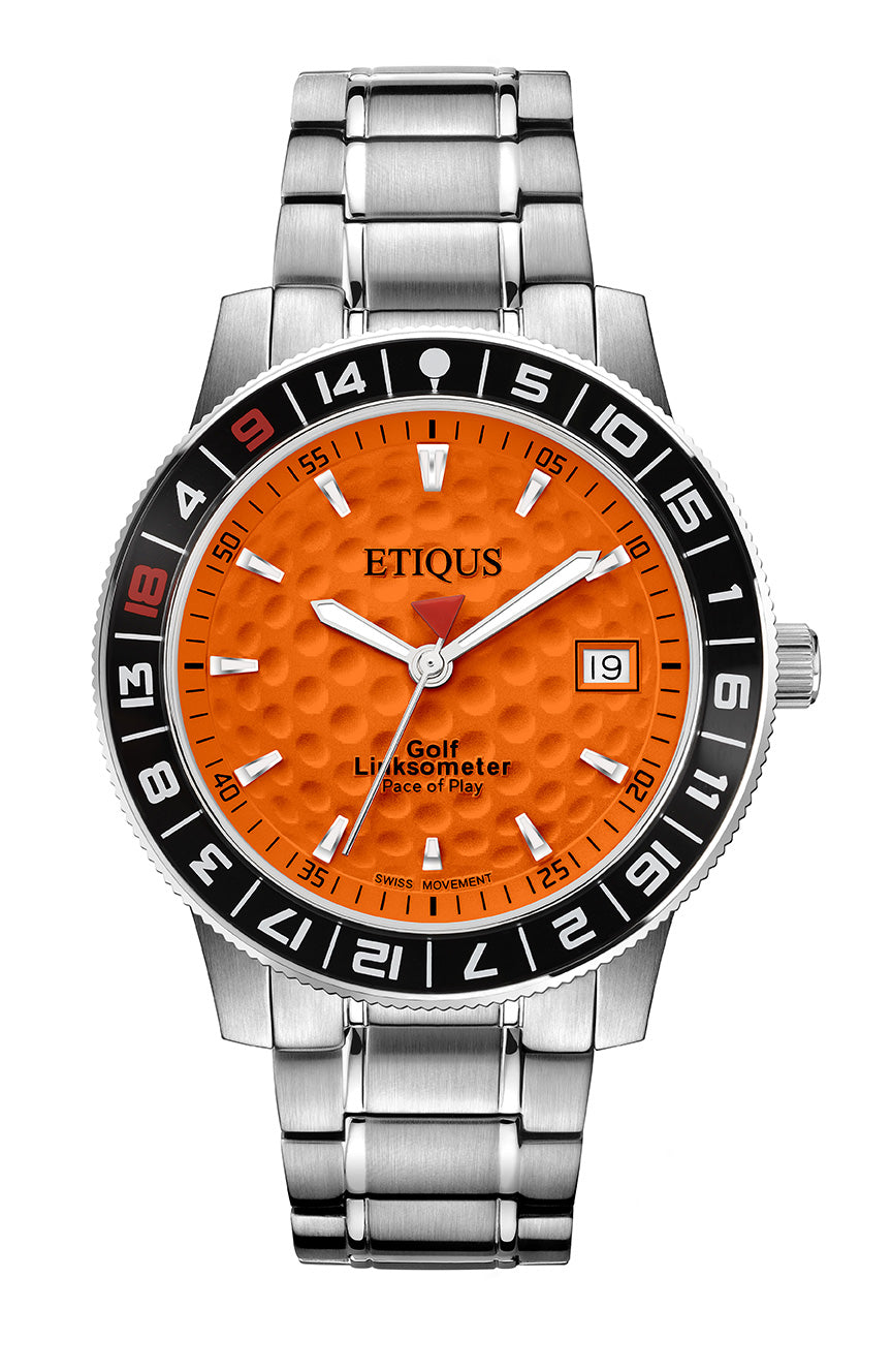 ETIQUS SPORT TOUR with Iberian Orange Dial and Stainless Steel Bracelet