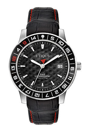ETIQUS SPORT TOUR with Night Black Dial and Black Leather Strap