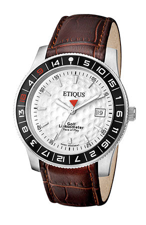 ETIQUS SPORT TOUR with Summer White Dial and Brown Leather Strap