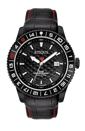 ETIQUS SPORT PRO IONIC with Night Black Dial and Black Leather Strap
