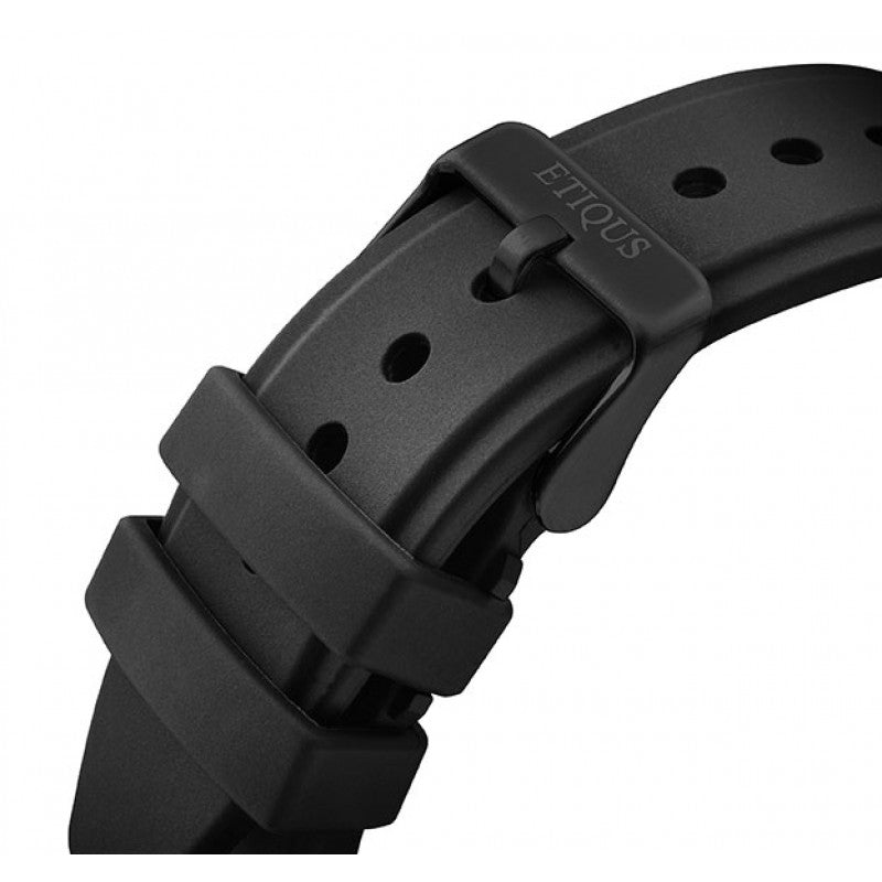 Etiqus Sport Pro Ionic Black Silicone Strap With Black Ip Buckle