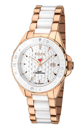ETIQUS SPORT LADY Rose Gold Plated Stainless Steel with White Ceramic Inserts